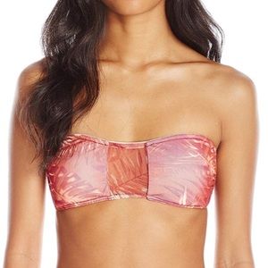 RVCA Tropic Print Bandeau Bikini Top Size XL